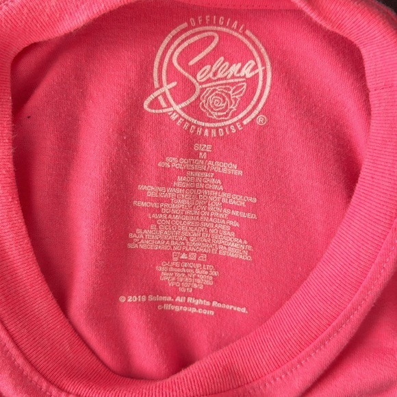 OFFICIAL SELENA MERCHANDISE Pink Selena Gomez 2019 cropped tee shirt - Picture 3 of 3